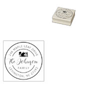 Our New House Address Announcement Round  Rubberstempel (Gestempeld)