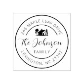 Our New House Address Announcement Round  Rubberstempel (Afrduk)