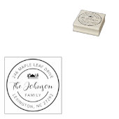 Our New House Address Announcement Round  Rubberstempel (Gestempeld)