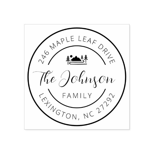 Our New House Address Announcement Round  Rubberstempel (Afrduk)