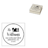 Our New House Announcement Return Address Round  Rubberstempel (Gestempeld)