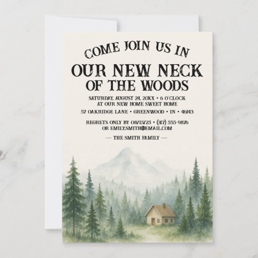 Our New Neck Of The Woods | Housewarming Party Kaart (Voorkant)