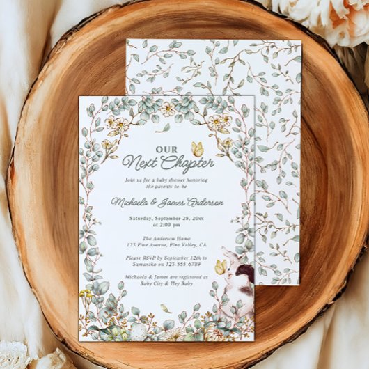 Our Next Chapter Fairytale Storybook Baby Shower Kaart