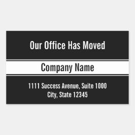 Our Office Has Moved Template Moving Announcement Rechthoekige Sticker
