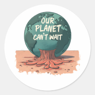 Our Planet Can’t Wait – Climate Action Ronde Sticker