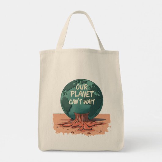 Our Planet Can’t Wait – Climate Action Tote Bag (Achterkant)