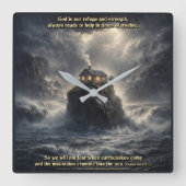 Our refuge & strength vierkante klok (Voorkant)