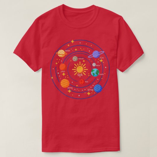 Our Solar System Science Education - Galaxy Space  T-shirt (Design voorkant)