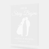 Our Story Begins Luxury Wedding Welcome Acryl Bord (Hoek)