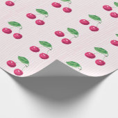 "Our Sweet Cherry" Roze & Groene Verjaardag Cadeaupapier (Hoek)