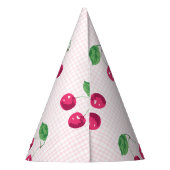 "Our Sweet Cherry" Roze & Groene Verjaardag Feesthoedjes (Achterkant)