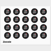 Our Team Sleighs Christmas Lights Red Santa Hat Xm Ronde Sticker (Vel)