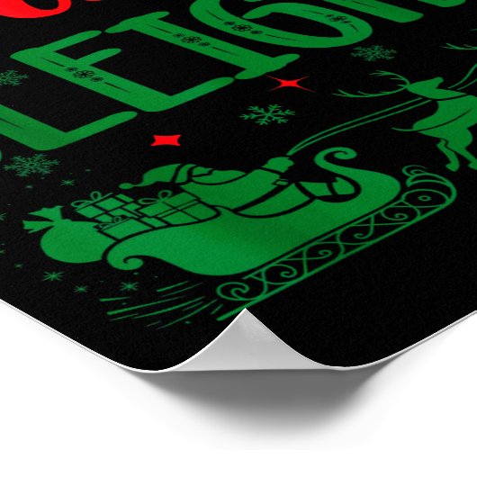 Our Team Sleighs Funny Christmas Work Team Holiday Poster (Hoek)