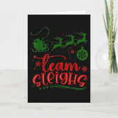 Our Team Sleighs Reindeer Santa Claus Xmas Office  Kaart (Voorkant)