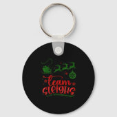 Our Team Sleighs Reindeer Santa Claus Xmas Office  Sleutelhanger (Voorkant)