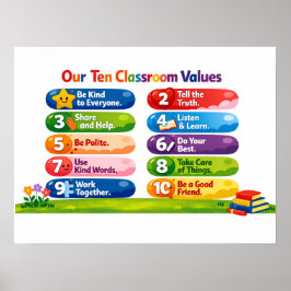 Our Ten Classroom Values Poster
