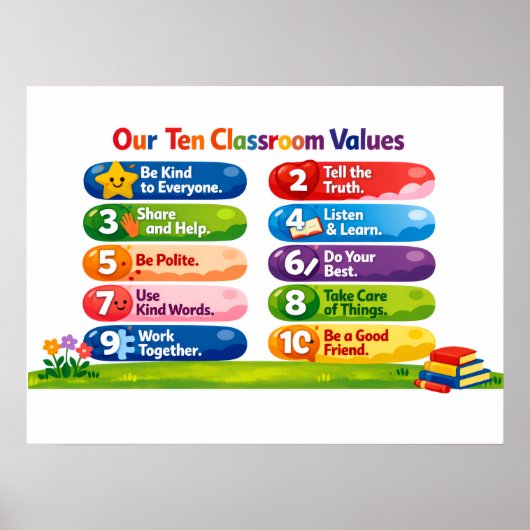 Our Ten Classroom Values Poster (Voorkant)