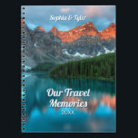 Our Travel Memories, DIY Names & Year Notitieboek<br><div class="desc">Write Your Favorite Travel Memories in this book and personalize your Names and year on the cover. Makes a great Christmas or birthday gift. Photo of mountains and lake.</div>