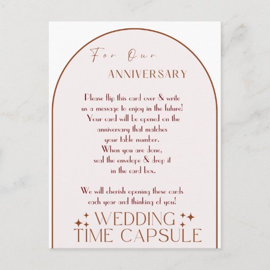 Our Wedding Time Capsule Advieskaart (Voorkant)