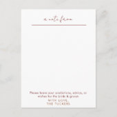 Our Wedding Time Capsule Advieskaart (Achterkant)