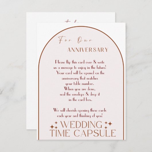Our Wedding Time Capsule Advieskaart (Voorkant / Achterkant)
