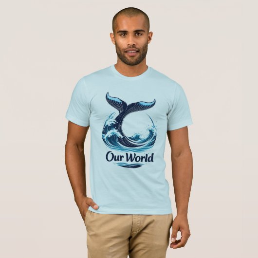 Our World Whale Tail Ocean Conservation T-shirt (Voorkant volledig)