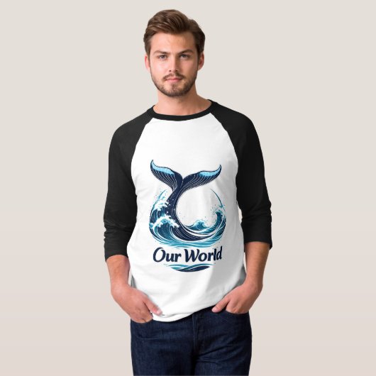 Our World Whale Tail Ocean Conservation T-shirt (Voorkant volledig)