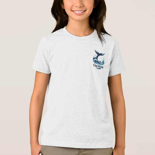 Our World Whale Tail Ocean Conservation Tri-Blend Shirt (Voorkant)