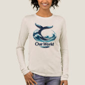 Our World Whale Tail Ocean Conservation Tri-Blend Shirt (Voorkant)