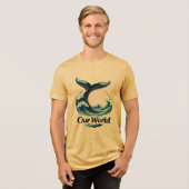 Our World Whale Tail Ocean Conservation Tri-Blend Shirt (Voorkant volledig)