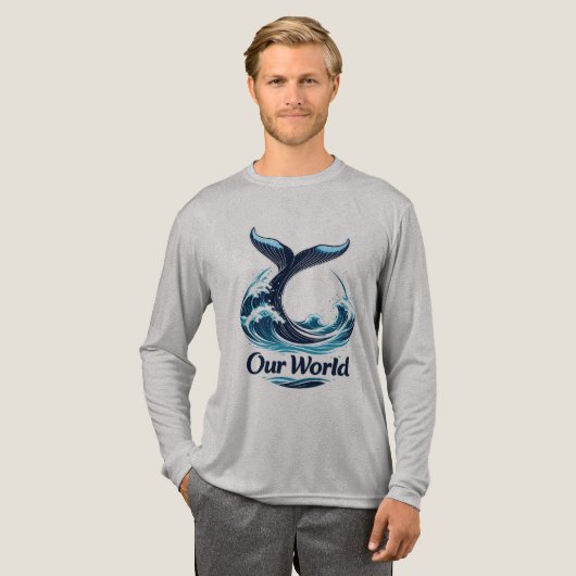 Our World Whale Tail Ocean Conservation Tri-Blend Shirt (Voorkant)