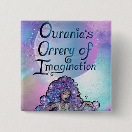 Ourania's Planetarium van de Verbeelding Vierkante Button 5,1 Cm