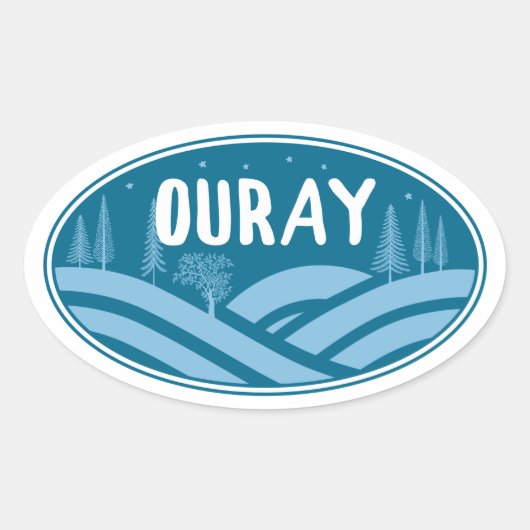 Ouray Colorado buitenshuis Ovale Sticker (Voorkant)