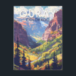 Ouray Colorado Reizen Kunst Vintage Briefkaart<br><div class="desc">Ouray in een vectorkunststijl. Ouray,  Colorado,  ook bekend als Zwitserland van Amerika,  is veruit een van de meest onderschatte plaatsen in Colorado.</div>