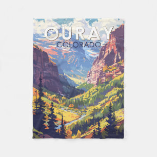 Ouray Colorado Reizen Kunst Vintage Fleece Deken
