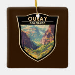 Ouray Colorado Reizen Kunst Vintage Keramisch Ornament<br><div class="desc">Ouray in een vectorkunststijl. Ouray,  Colorado,  ook bekend als Zwitserland van Amerika,  is veruit een van de meest onderschatte plaatsen in Colorado.</div>