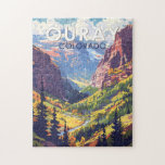 Ouray Colorado Reizen Kunst Vintage Legpuzzel<br><div class="desc">Ouray in een vectorkunststijl. Ouray,  Colorado,  ook bekend als Zwitserland van Amerika,  is veruit een van de meest onderschatte plaatsen in Colorado.</div>