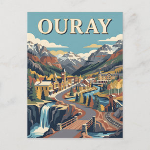 Ouray Colorado San Juan Mountains Vintage Poster Briefkaart