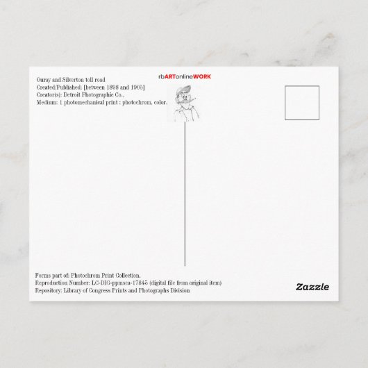 Ouray en Silverton Toll Road Briefkaart (Achterkant)