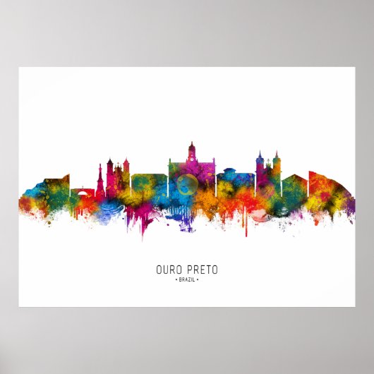 Ouro Preto Brazilië Skyline Poster (Voorkant)