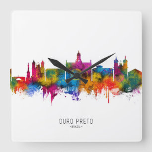 Ouro Preto Brazilië Skyline Vierkante Klok