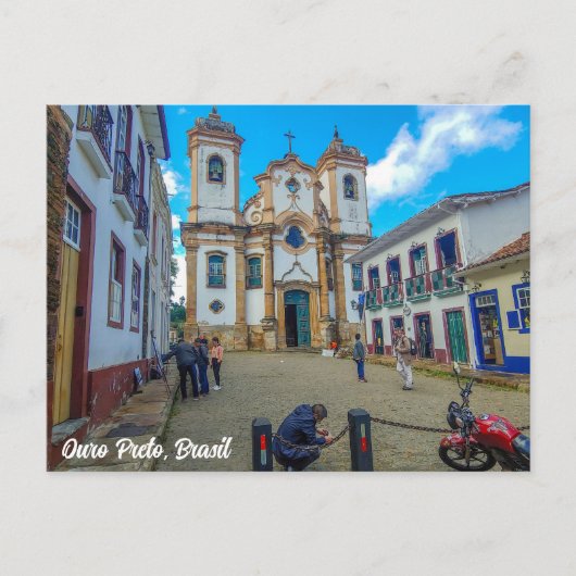 Ouro Preto, Minas Gerais, Brazilië, Kerk Briefkaart (Voorkant)