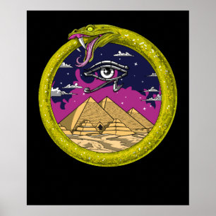 Ouroboros Ancient Egyptische piramids Poster