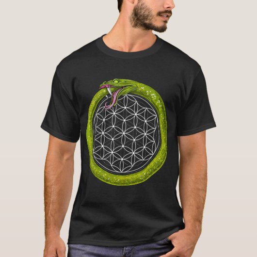 Ouroboros Bloem Des Levens T-shirt (Voorkant)