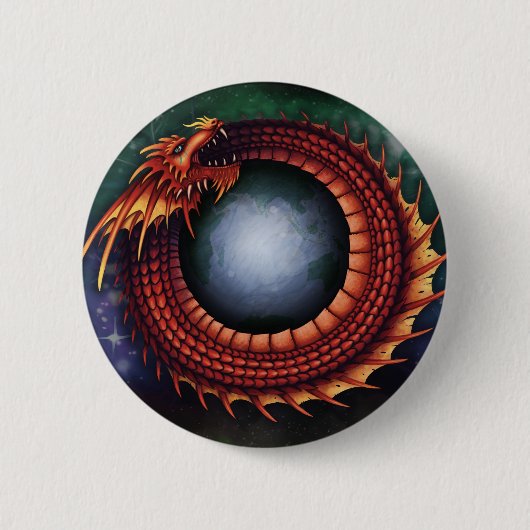 Ouroboros-Button Ronde Button 5,7 Cm (Voorkant)