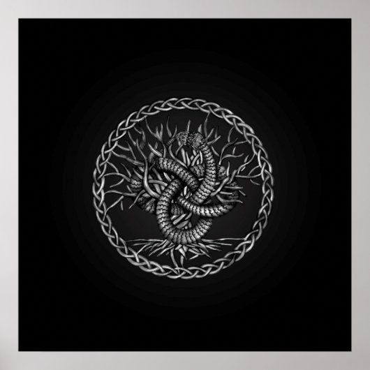 Ouroboros Celtic Knot with Tree of Life Poster (Voorkant)