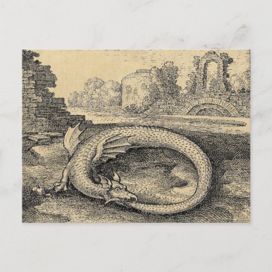 Ouroboros Dragon Biting it's Ewn Tail Briefkaart (Voorkant)