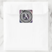 Ouroboros Dragon eet staart | Gotisch monogram Vierkante Sticker (Tas)