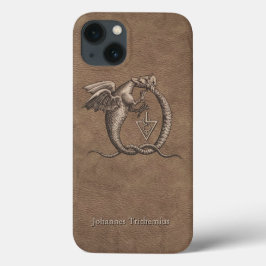 Ouroboros Dragons Faux-Leather met naam Case-Mate iPhone 14 Plus Hoesje