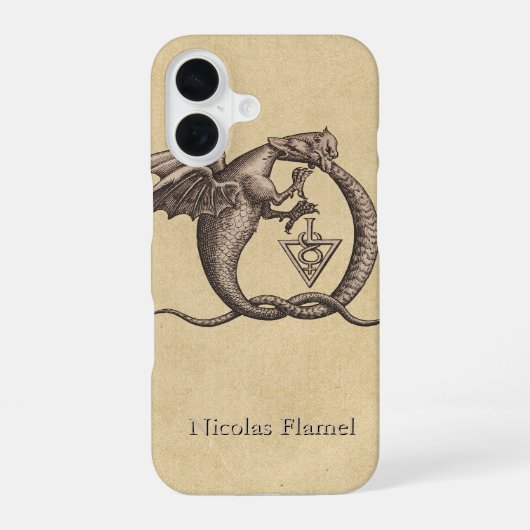 Ouroboros Draken met naam iPhone 16 Hoesje (Achterkant)